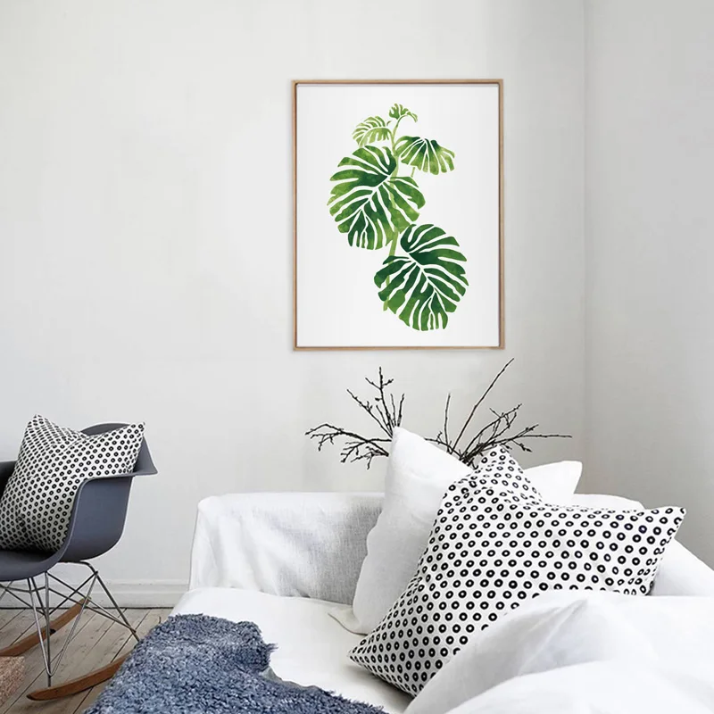 Тропические листья пальмы художественные принты зеленый тропический лес