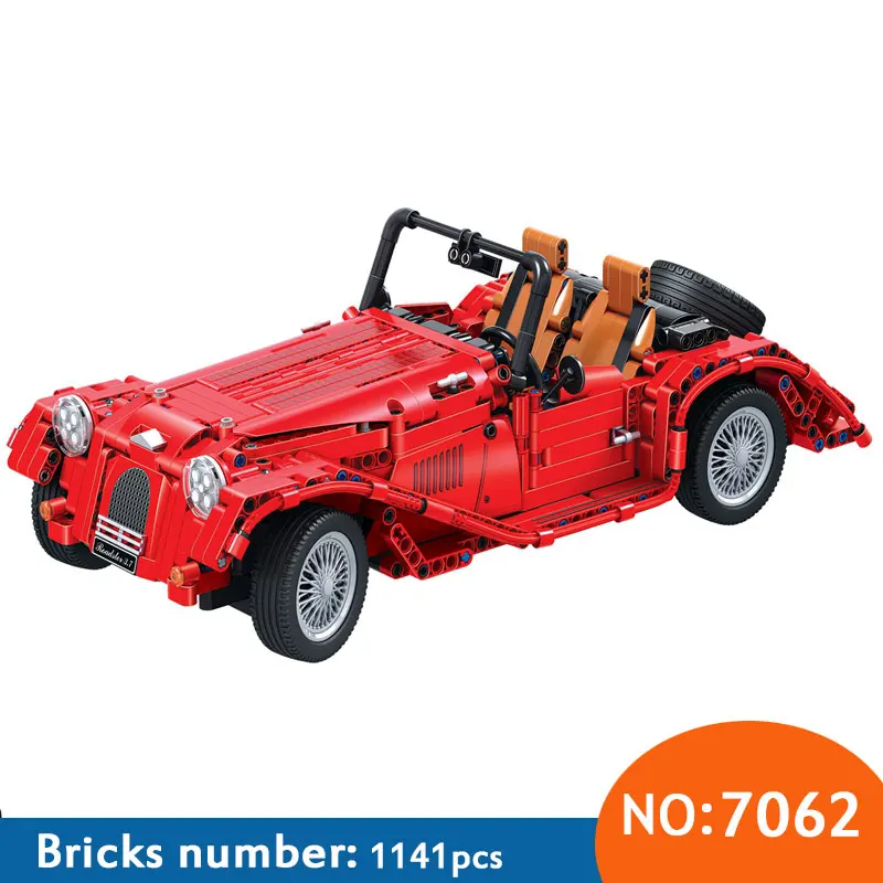 7062 Technic красный автомобиль-трансформер строительные блоки DIY Развивающие Кирпичи игрушки для детей Рождественский подарок