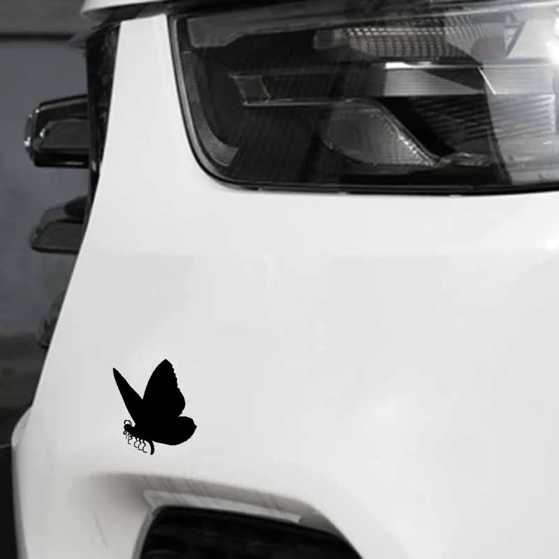 

YJZT 14.3CM*13.2CM Dazzling Lovely Insect Butterfly Shadow Cool Delicate Vinyl Decal Cute Car Sticker Black/Silver C19-1331
