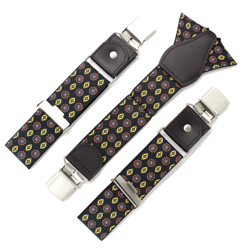 Мужские подтяжки модные кожаные мужские повседневные брюки на подтяжках ремень 3