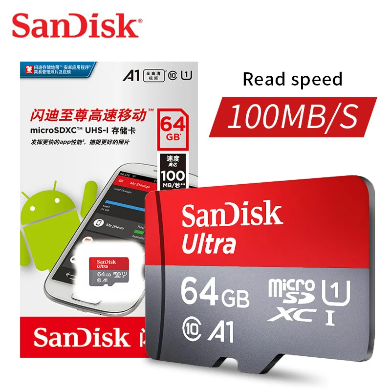 SanDisk Ultra карта памяти 256 ГБ 128 Гб 64 32 UHS I Micro sd класс 10 1 флэш tarjeta Microsd TF карты для