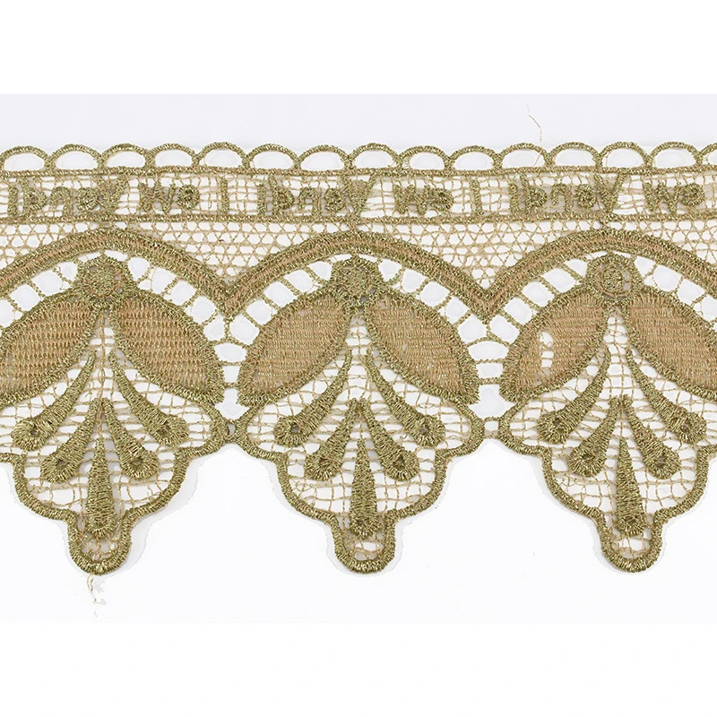 10 ярдов свадебные цветочные золотые металлические обрезки проводные кружева