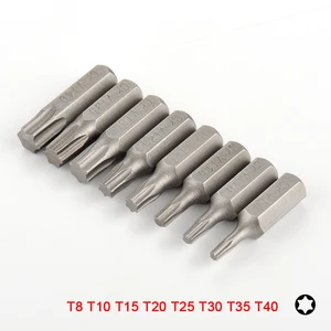 Набор насадок Torx, 8 шт., 14 дюйма, с шестигранным хвостовиком, 25 мм, для электрической отвертки T8 T10 T15 T20 T25 T30 T35 T40