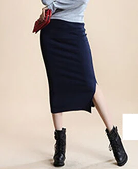 navy blue Модные женские Облегающие юбки с разрезом на одну сторону, сексуальные женские юбки, высокая мода, новые весенние летние женские повседневные юбки-карандаш - Цвет: navy blue