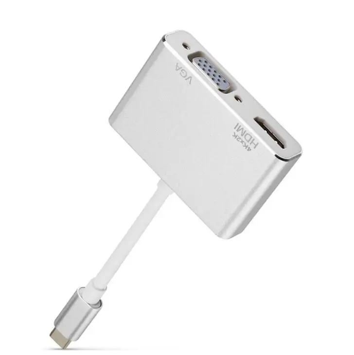Тип C к HDMI VGA папа женскому USB адаптер 4K для MacBook Pro Xiaomi Huawei | Электроника