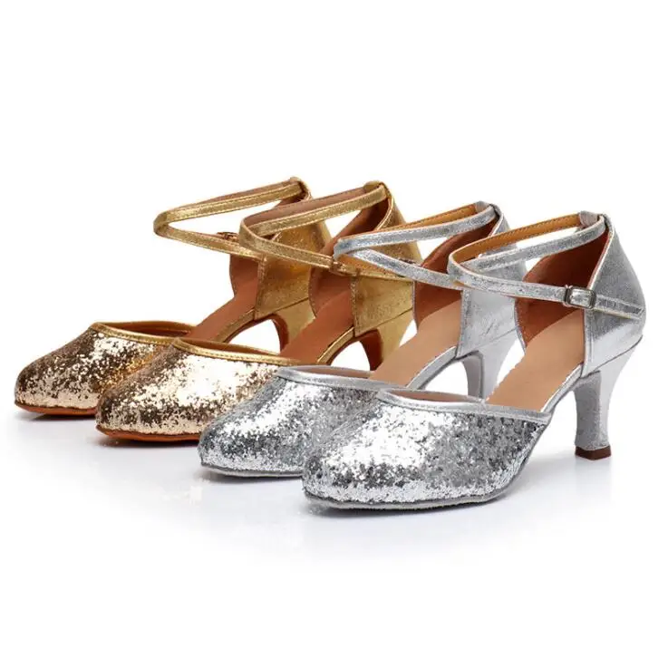 

PU Soft Sole Latin Dance Shoes Competition Professional Ballroom Dancing Shoes for Women Girls Ladies Heel 5/7cm Wholesale A144