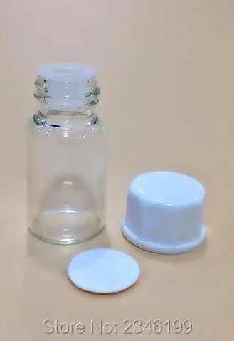 Бутылка для эфирного масла 3 мл прозрачная и коричневая с белой крышкой