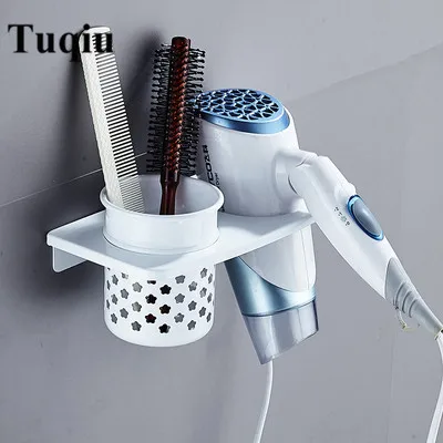 hair dryer holder Набор аксессуаров для ванной комнаты, алюминиевый белый комплект для ванной, вешалка для полотенец, держатель для бумаги, держатель для туалетной щетки, крючки для халатов - Цвет: hair dryer holder