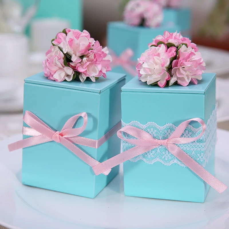 Свадебные принадлежности Свадебная жестяная коробочка для конфет коробки