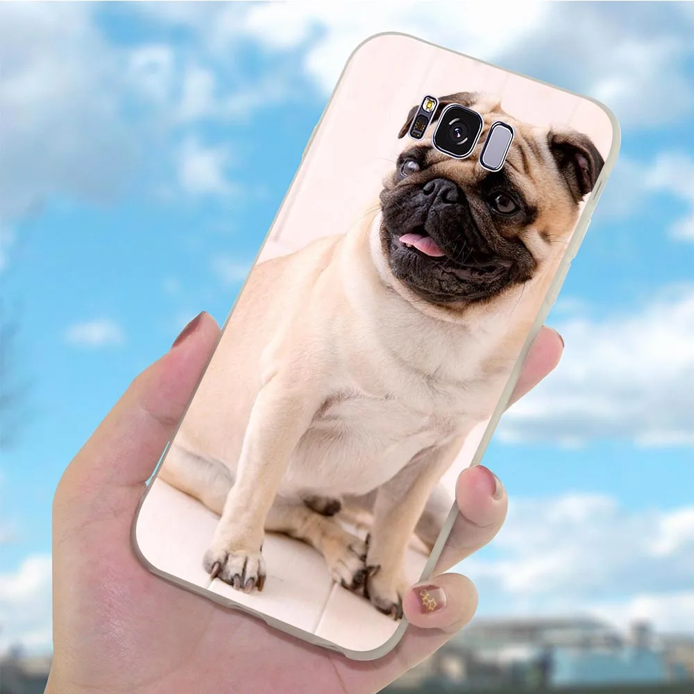 Чехол для телефона из мягкого ТПУ с рисунком чехол Galaxy Samsung A40 мопса крышка A50 A3 A6