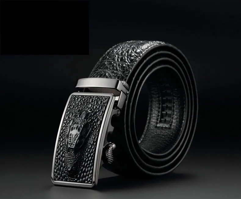 New Ceinture homme Luxury brands Men's leather belt Gold Alligator belt men's belt wholesale automatic buckle Black coffee belt