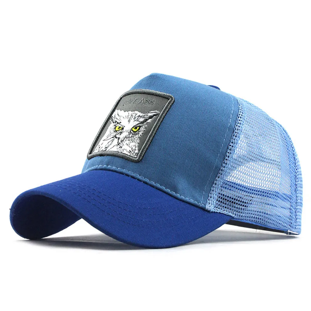 Blue Gorras de animales унисекс Открытый хлопок высокого качества животных кепки-бейсболки с вышивкой женские мужские шапки регулируемые gorra animales - Цвет: Blue