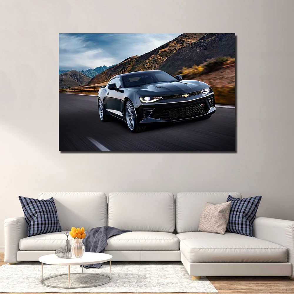 Постер для автомобиля Chevrolet Camaro SS картины на холсте настенная Художественная