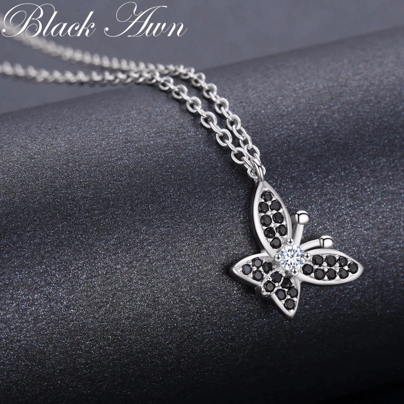 

2021 New Romantic Arrive 2.5g 925 Sterling Silver Fine Jewelry Trendy Butterfly Engagement necklaces & pendants for Women P189