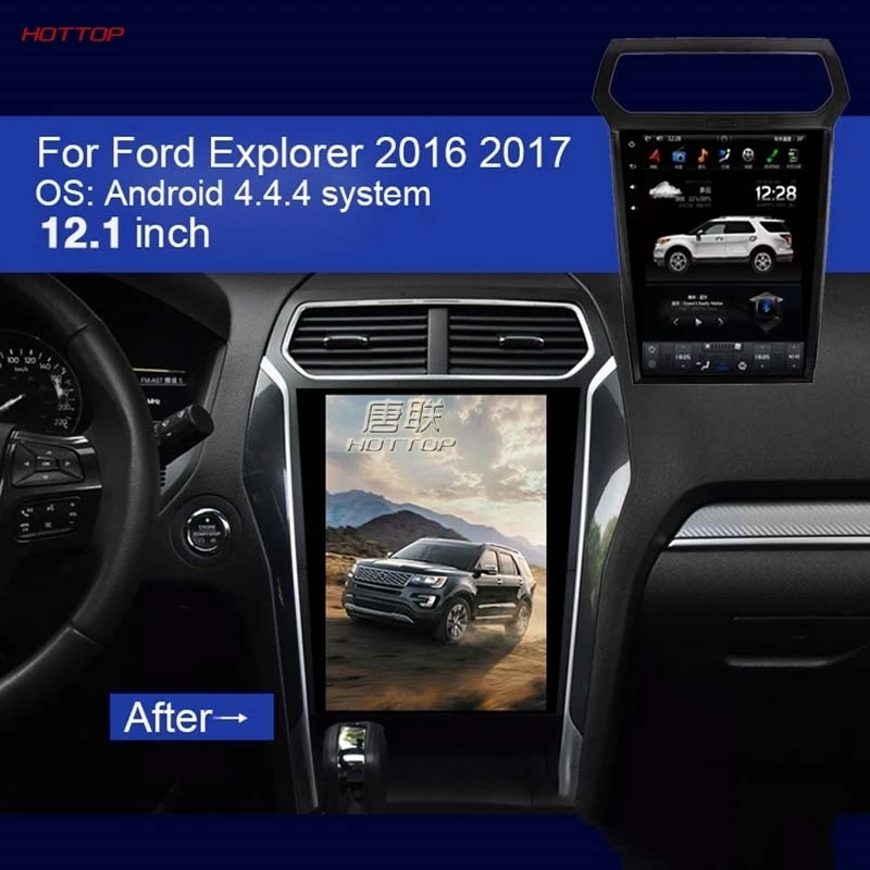 Автомобильный ПК коврик Tesla стиль мультимедийный плеер Android 4.4.4 gps навигация для Ford Explorer Розничная торговля/ПК