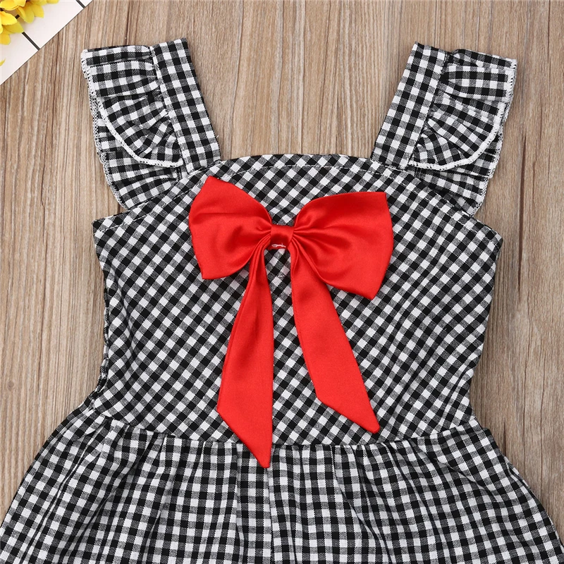 2019 брендовый летний детский клетчатый боди для маленьких девочек с бантом зимний