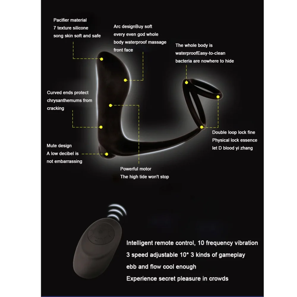 Мужской фаллоимитатор массажер простаты вибрация Анальная пробка для мужчин