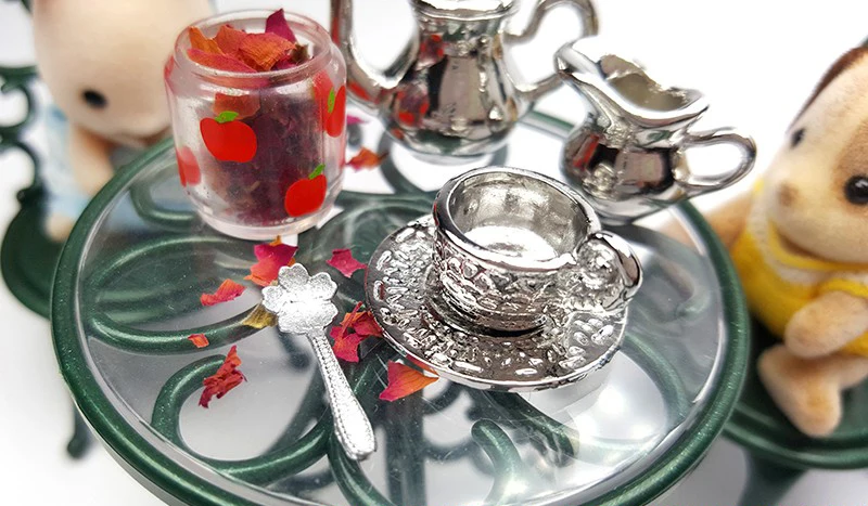 

G10-X002 children baby gift Toy 1:12 Dollhouse mini Furniture Miniature rement accessories Coffee black tea spoon 9pcs/set