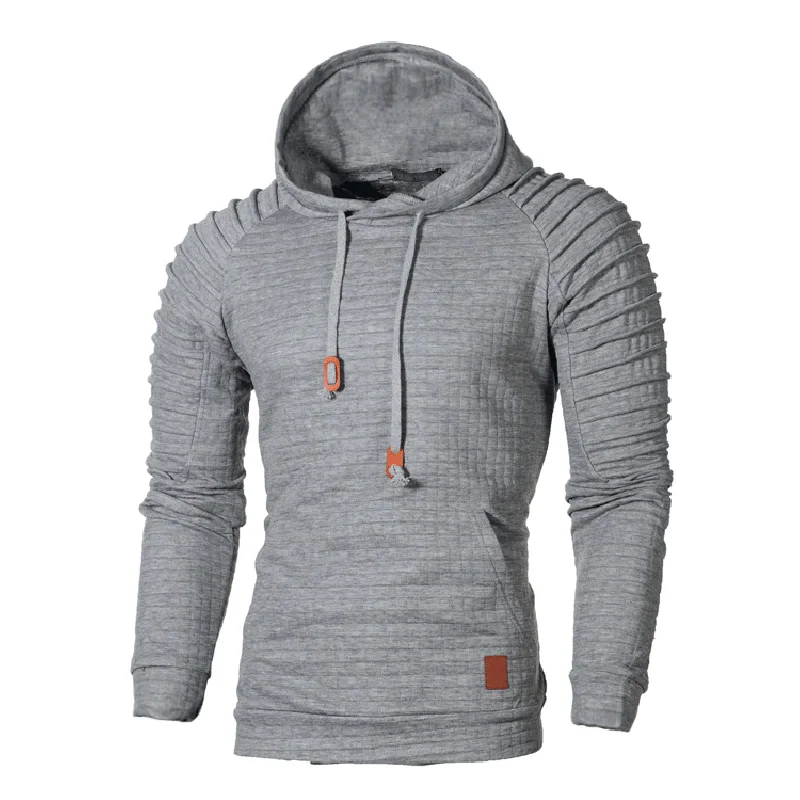 Light Gray Горные мужские толстовки, модные полосатые Осенние теплые толстовки с капюшоном и длинным рукавом, тонкие мужские повседневные пальто, мужская одежда SA574 - Цвет: Light Gray