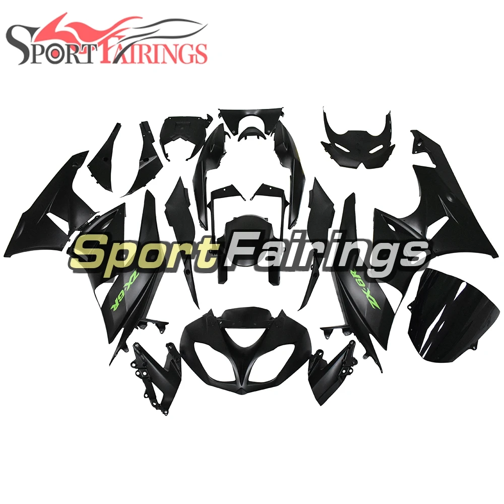 Матовый черный Полный обтекатели на мотоцикл для ZX6R 636 2009 2010 2011 2012 рамы кузова