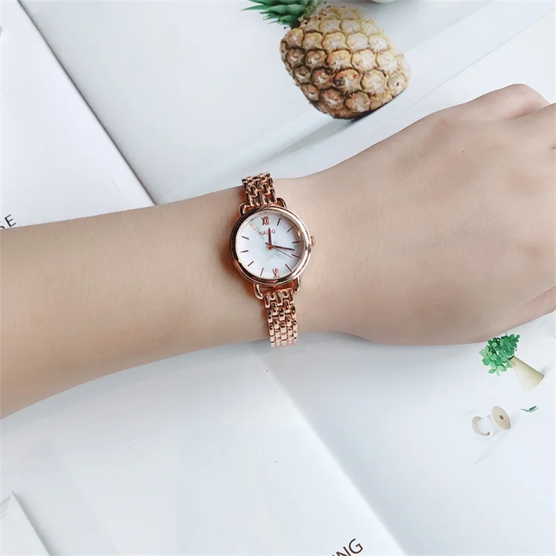 Модные Золотые женские часы из нержавеющей стали повседневные с мраморным