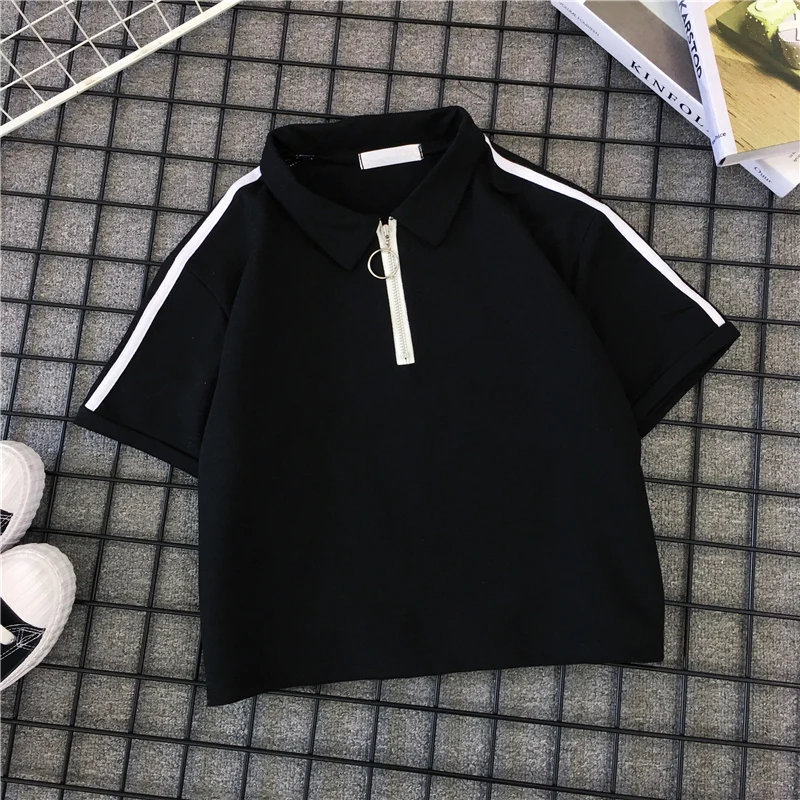 Женский комплект 2 шт. полосатый Повседневный уличная одежда на молнии спортивный костюм женские Топы футболка+ брюки Harajuku Женская одежда из двух частей