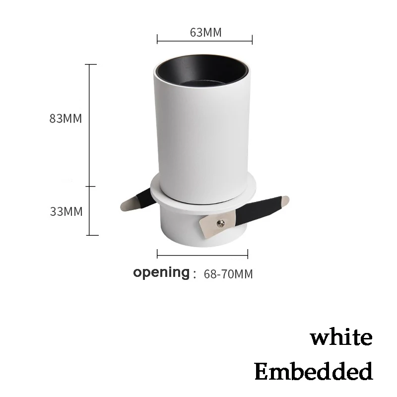 Embedded-white Светодиодный потолочный светильник поверхностного монтажа с регулируемой яркостью потолочные лампы цилиндр 9 Вт 15 Вт для спальни, гостиной, кабинета, офиса, магазина, студии - Цвет корпуса: Embedded-white