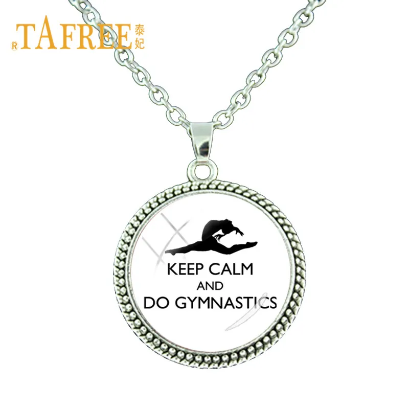 TAFREE Peace Love ожерелье с гимнастикой стеклянный купол Милая гимнастика цитаты