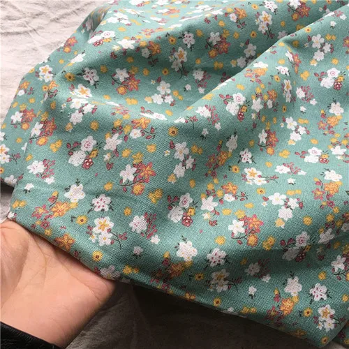 145x100 см, чистый хлопок и лен, ткань с принтом, маленькие кусочки, винтажная пасторальная ткань для одежды, 210-260 г/м - Цвет: C-2