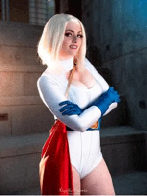 Женский костюм для косплея Power Girl комбидресс супергероя из спандекса на Хэллоуин|