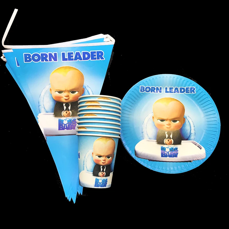 Наборы посуды для темативечерние my little boss 60 шт./лот тематические одноразовые