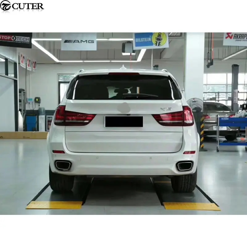 F15 X5 комплект кузова автомобиля FRP Неокрашенный Передний Задний бампер круглые