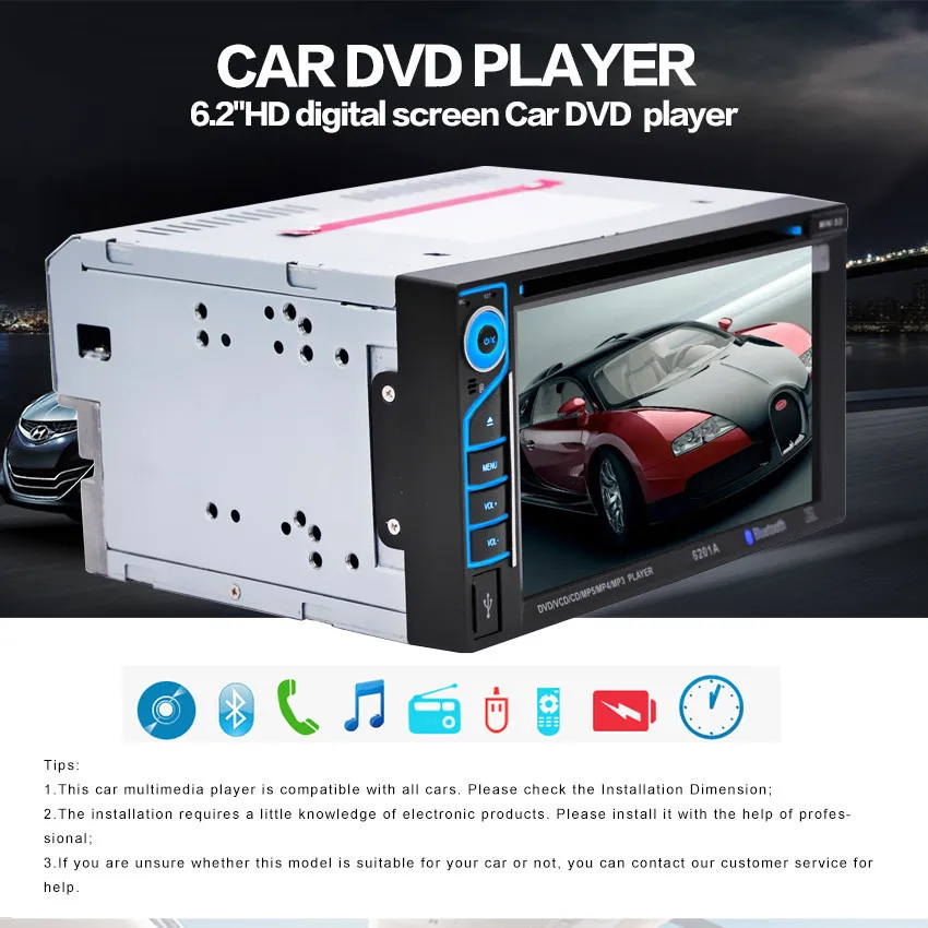 Новый Авторадио Авто Радио 12 в Bluetooth стерео тире 2 Din FM Aux вход приемник SD USB MP3 MMC WMA DVD
