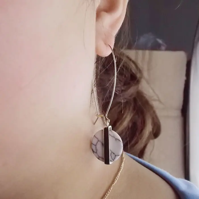 2016 модные женские Красивые Подвесные серьги мраморные восстанавливающие