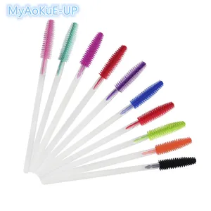 Одноразовая силиконовая Кисть для макияжа, щеточки для наращивания ресниц, одноразовая палочка для туши для ресниц, аппликатор 200 шт.лот, кисти для ресниц с прозрачной ручкой