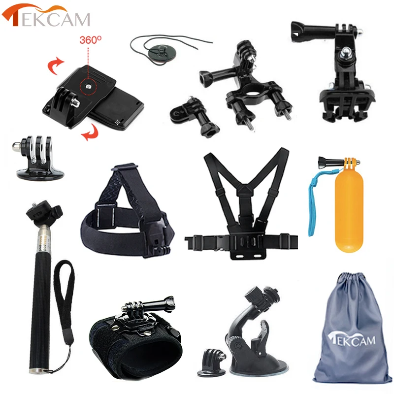 Крепление держатель Tekcam для Gopro Hero 7 5 6 4 SJCAM SJ6 SJ7 Xiaomi YI 4K mijia discovery Eken h9/h9r H6S|Чехлы
