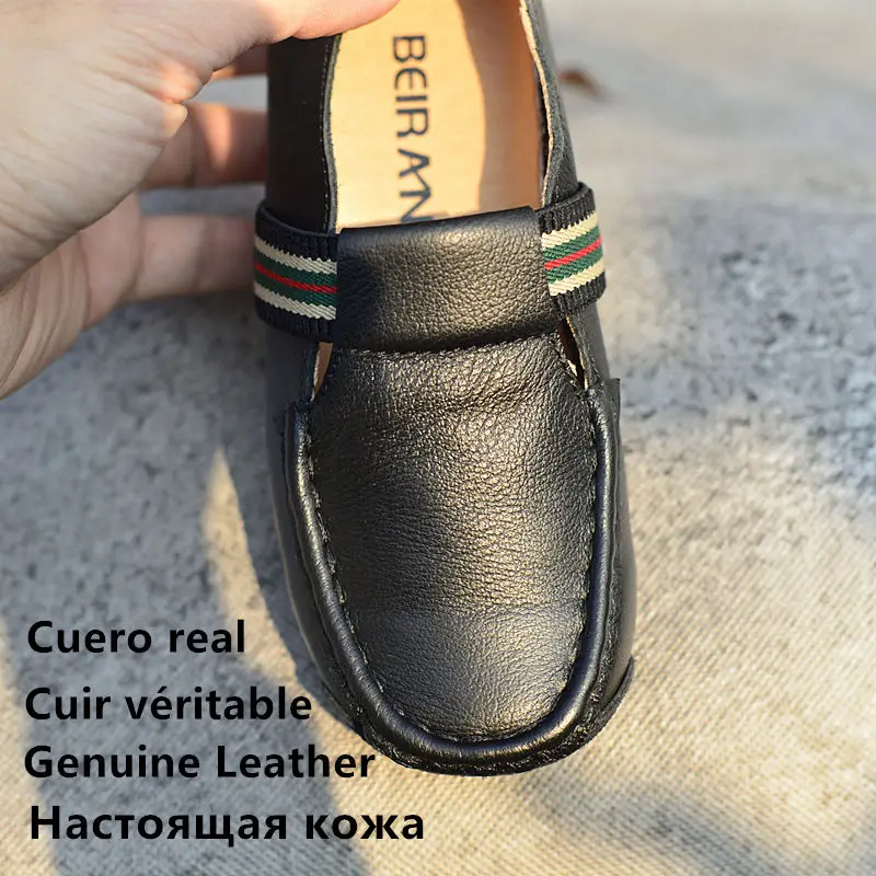 Размеры 26 35 натуральная кожа мальчиков Moccasin gommino школьная обувь для Мокасины
