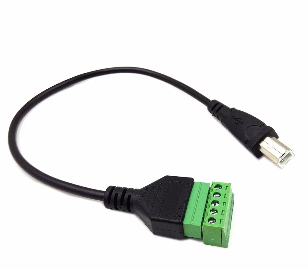 30 см USB 2 0 Тип B папа к 5 винтовым клеммам соединительный кабель адаптера |
