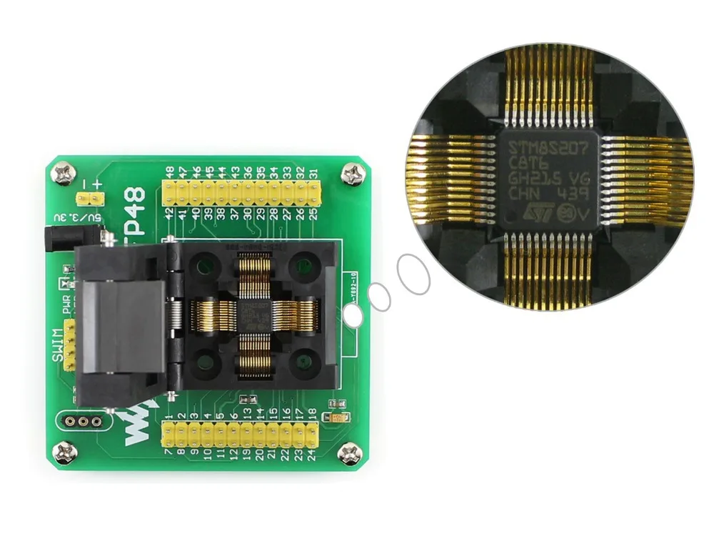 Программатор QFP48 LQFP48 STM8 STM8S IC тестовая розетка программатор Адаптер 0 5