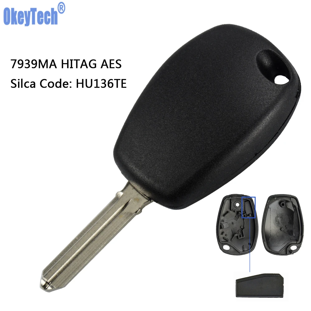 Автомобильный ключ OkeyTech для Renault Clio Iv 4. 3 Tacia Ect 2013 транспондер с чипом 7939MA HITAG AES