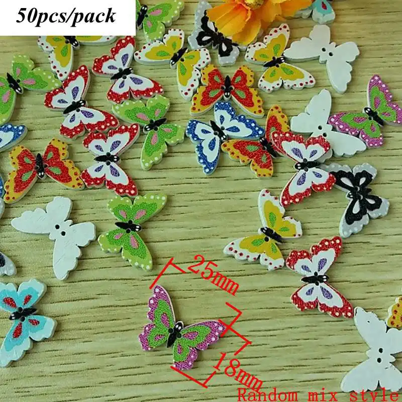 Style 17 50pcs 35 стилей 20/50 шт./упак. смешаны в случайном порядке, с декоративными пуговицами, прекрасный мультфильм серии 2 отверстия деревянные пуговицы для шитья Flatblck Скрап L-1 - Цвет: Style 17 50pcs