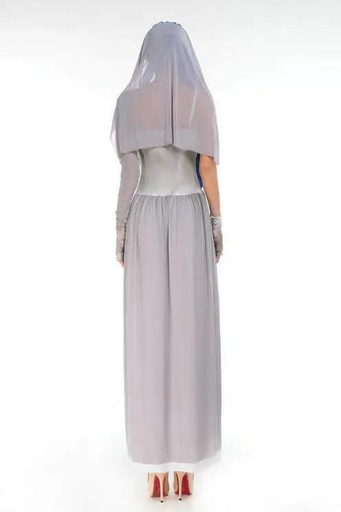 Новый страшный костюм белой невесты-мёртвеца с кровавым нарядом для Хэллоуина и маскарадной вечеринки.