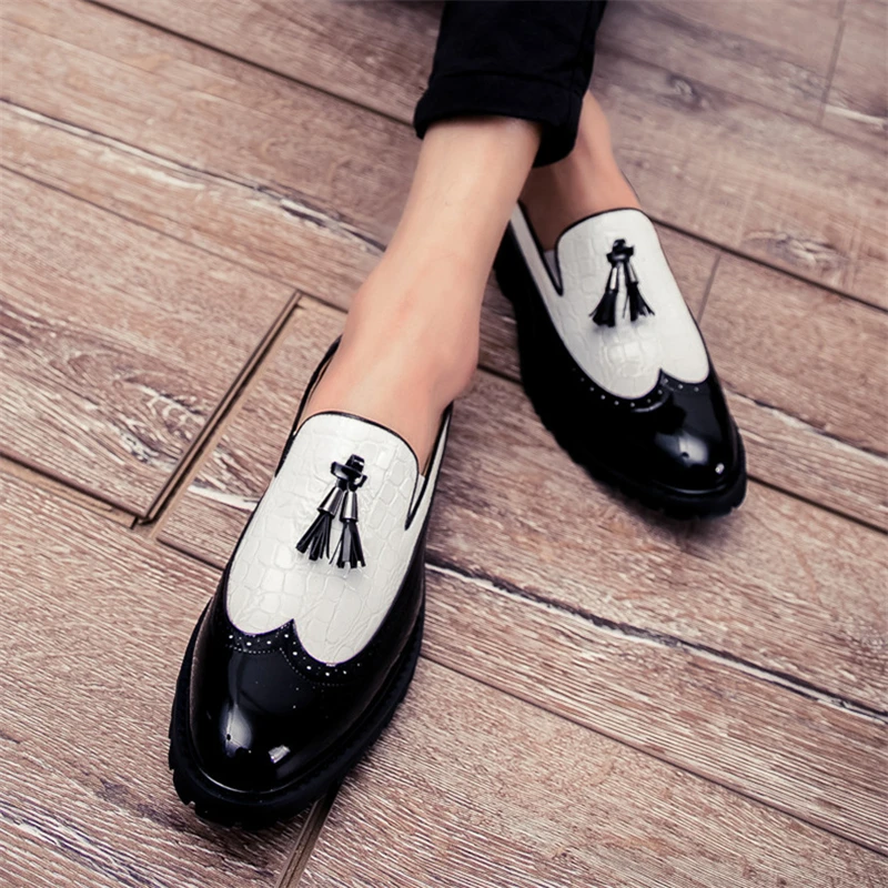 Men's Shoes High Quality genuine Leather Men Loafers Shoe Vintage Tassel Slip On Outdoor Oxford Mocassin Homme Delocrd | Обувь
