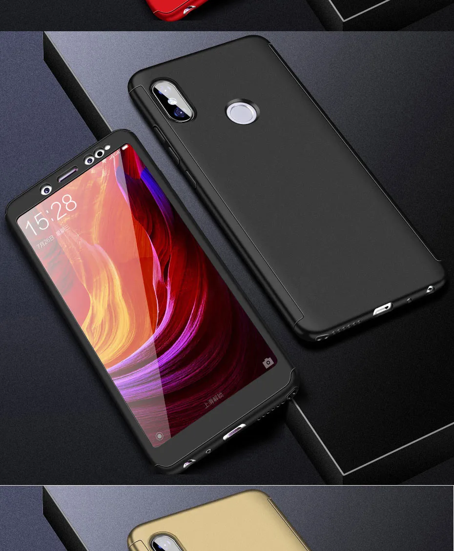 Роскошный 360 полный защитный чехол для телефона Xiaomi Pocophone F1 6 6X для Redmi 4A 4X5 5A Note 4 Pro 4X Note 5A чехол со стеклом