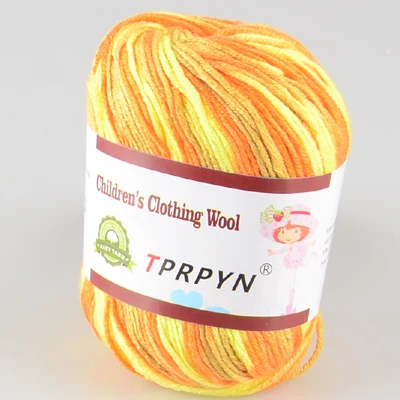 46 orange yellow cam TPRPYN 10 шт./лот, хлопчатобумажная пряжа из молочного волокна для вязания детской одежды, куклы, 5 трандов, 2,5 мм, вязание крючком, 12 мм, игла NL1131 - Цвет: 46 orange yellow cam