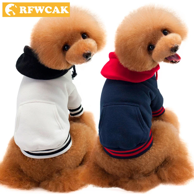 Rfwcak новый шаблон натуральный хлопок Pet Зимняя одежда Теплые мягкие толстовки