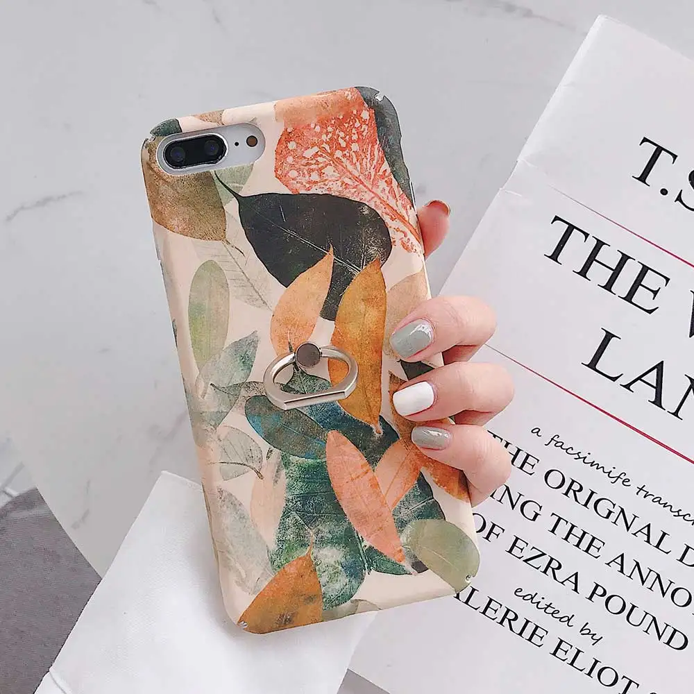 Твердый пластиковый чехол Boucho Ring Grip для iphone 8 7 6 6s plus Xs max XR X Винтажный