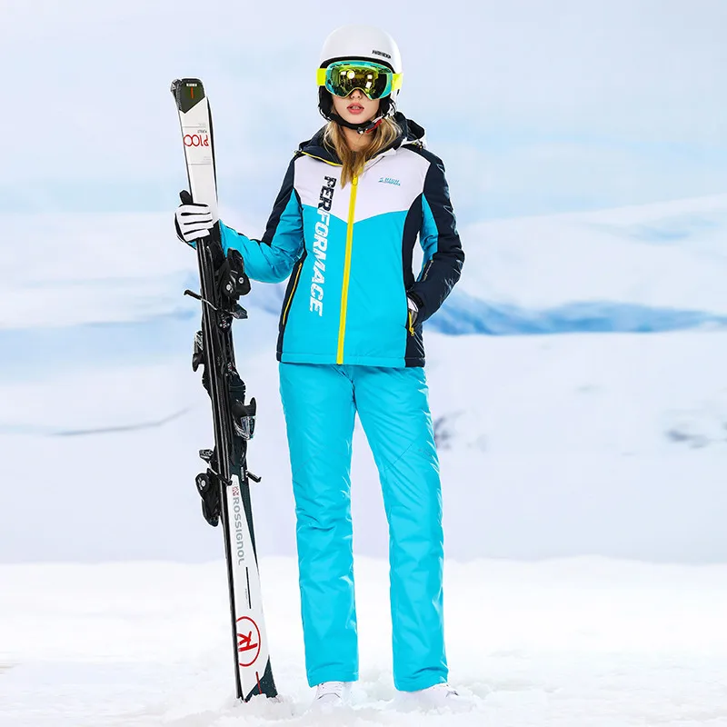 blue set Горнолыжный костюм женскийлыжный костюм лыжный костюм женский зимний костюм женский сноуборд горнолыжный костюм лыжи костюм спортивный женский брючный костюм женский костюм зимний женский зимний костюм горные лыжилыжны - Цвет: blue set