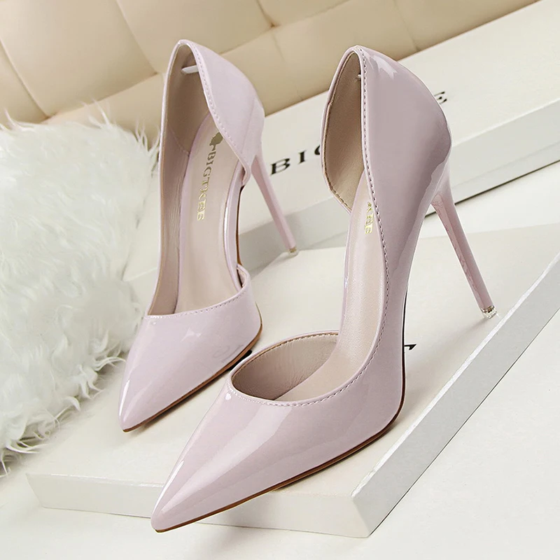 Женские туфли лодочки на высоком каблуке BIGTREE zapatos de mujer verano желто розовый цвет