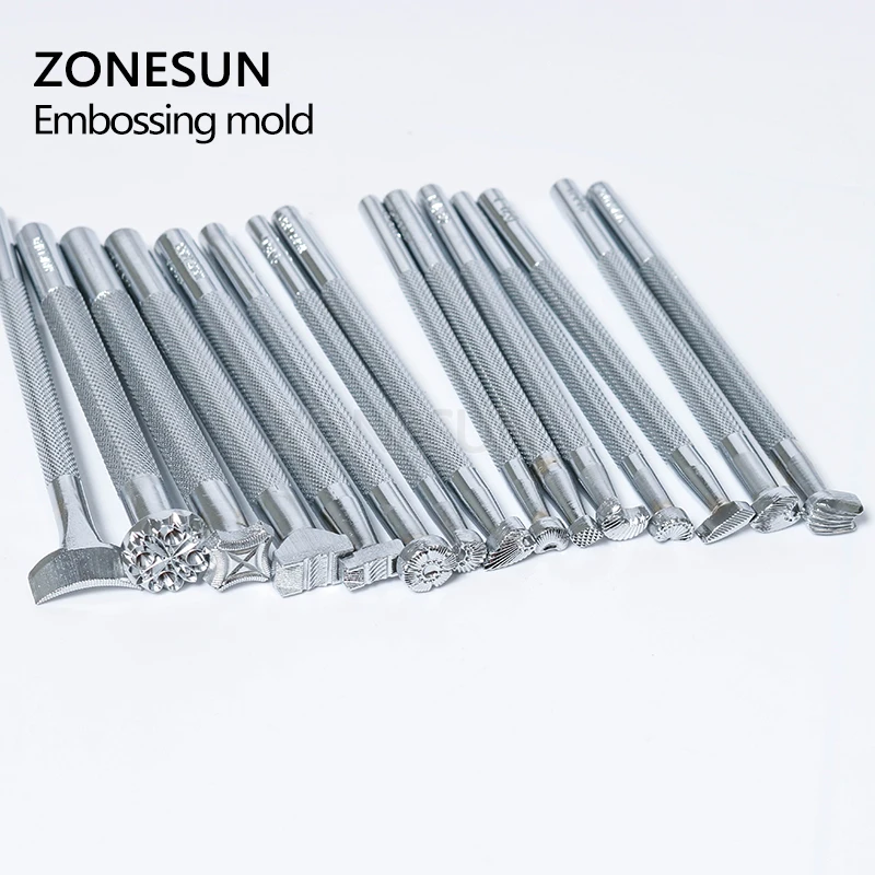 ZONESUN ручной работы DIY воловья кожа резная печать инструмент цветочный узор
